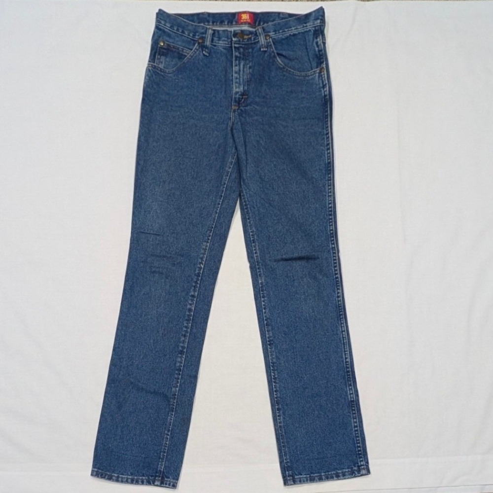 Wrangler 36MWZ Slim Fit Cowboy Cut Jeans Medium Wash 31x34 Blue Denim